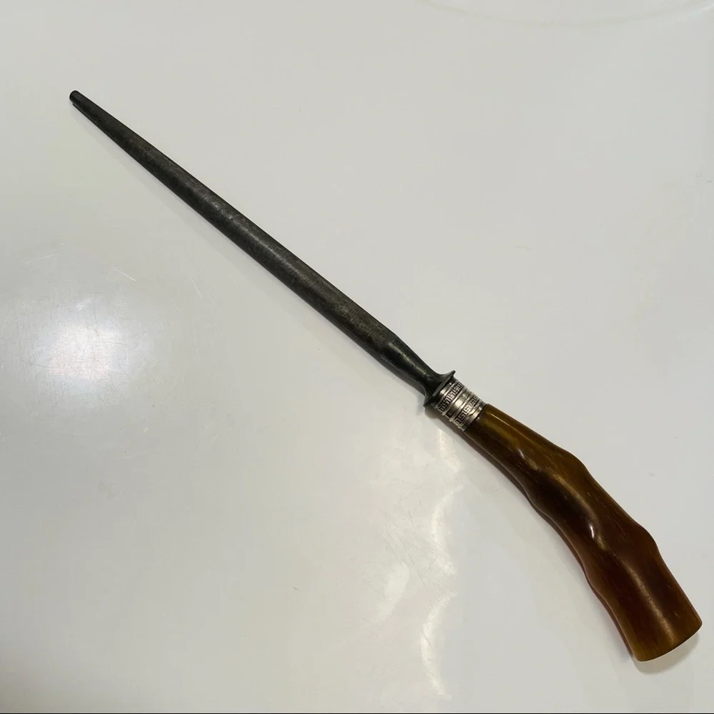 Vintage Sterling Silver Knife Sharpener Honing Steel Rod with Bakelite handle - Picture 2 of 12